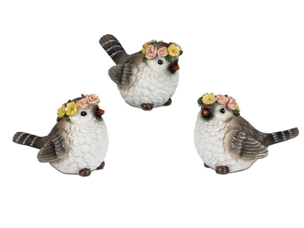 3er-Set Deko Vögel, 7 cm groß - Fröhliche Fühlingsdeko